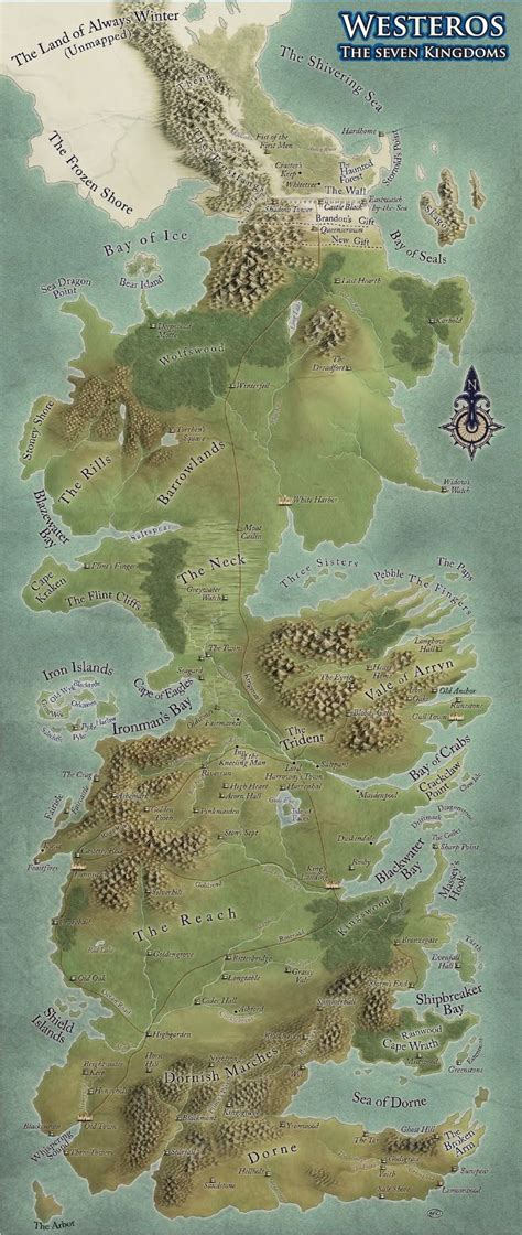 Westeros Map Game Of Thrones Art Westeros Map Game Of Thrones Tree
