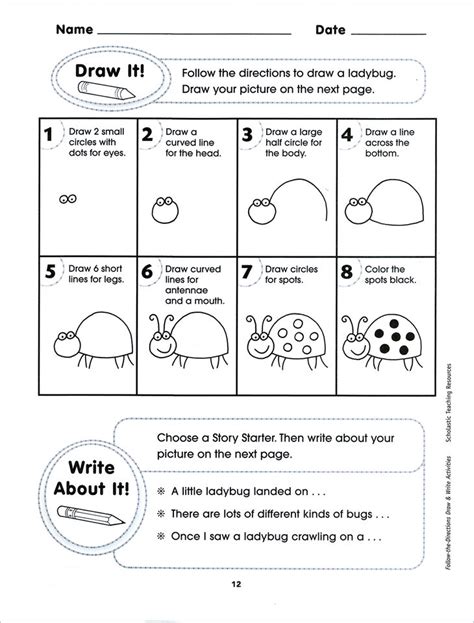 Follow The Directions Draw And Write Activities Classroom Essentials