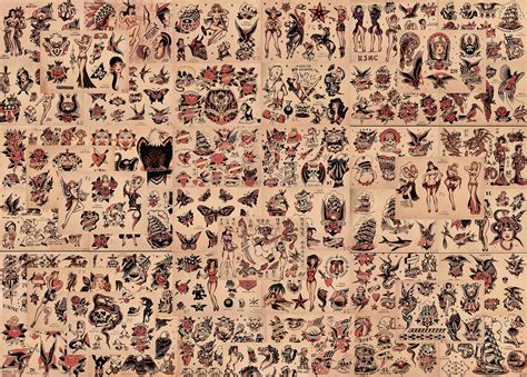 Buy Sailor Jerry Traditional Vintage Style Tattoo Flash 85 Sheets 11x14