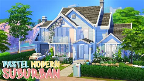 Pastel Modern Suburban 🌸 The Sims 4 Speed Build Youtube