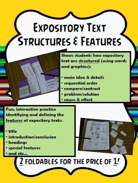Two Foldables For Interactive Notebooks Expository Text Features And