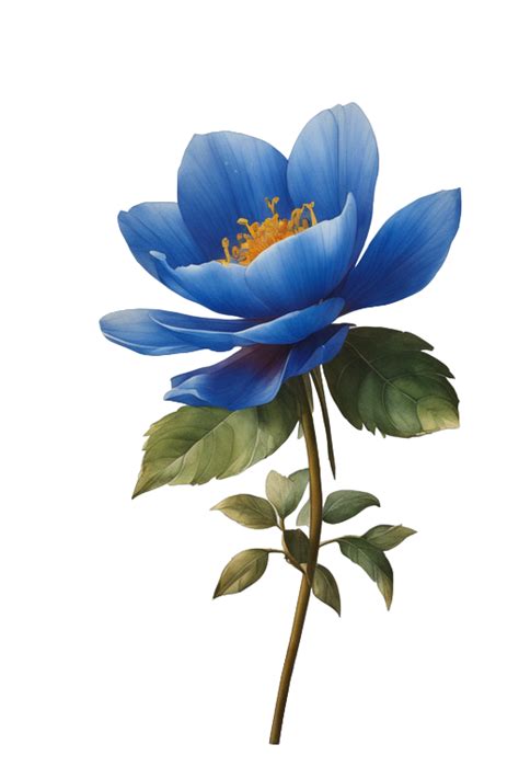 Blue Flower Rain Watercolor Png Images Download