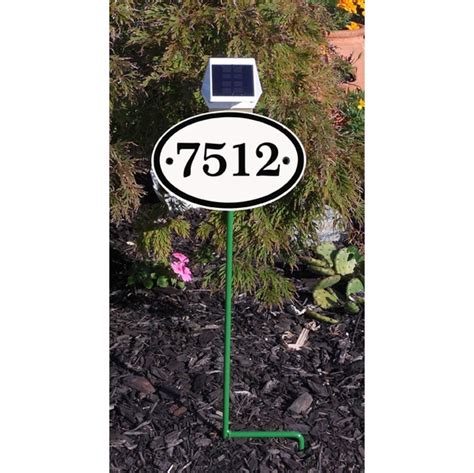 Lawn Mount House Number Sign With Solar Light