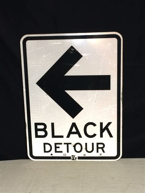 Reserved For Trish Vintage Pa Dot Metal Black Detour Road Sign 18 X 24