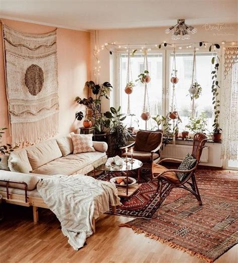 Beautiful Rustic Bohemian Living Rooms With Lighting Ideas