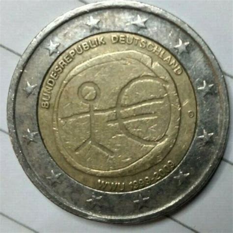 2 Euro € Münze Strichmännchen Wwu 1999 2009 Evtlfehlprägung
