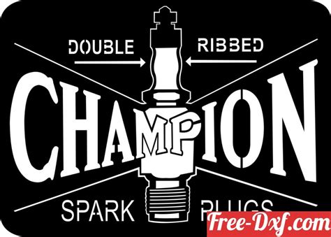 Download Vintage Champion Spark Plugs Double Ribbed Signs Dxf Mgb