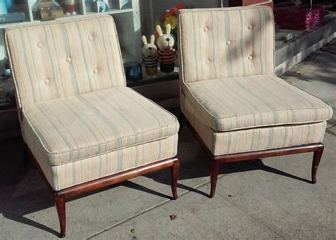 UHURU FURNITURE & COLLECTIBLES: SOLD Striped Armless Living Room Chairs