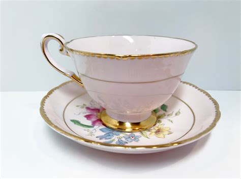 Tuscan Pink Tea Cup And Saucer Pink Cups Antique Tea Cups English Bone China Cups Floral