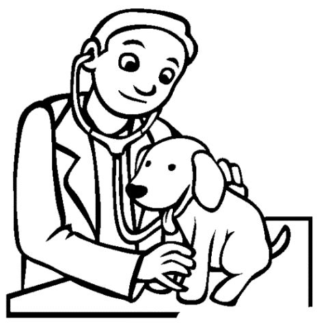 Ausmalbilder zum Drucken Malvorlage Tierarzt kostenlos 2