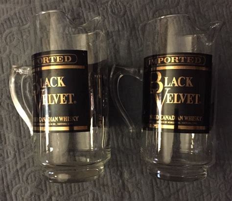 Vintage Black Velvet Canadian Whisky Glass Pitcher Whisky Glass