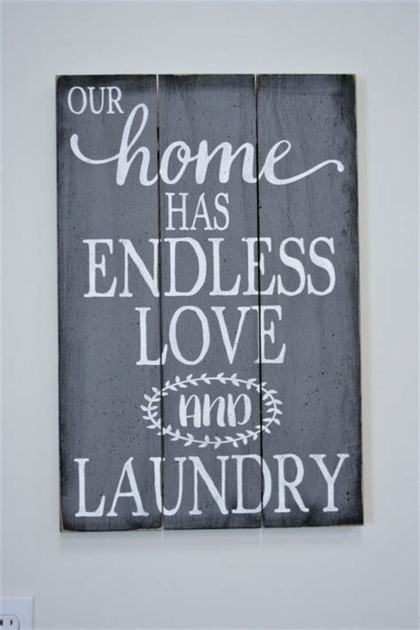 Elegant signs our home has endless love and rustic laundry room decor laundry room sign laundry room… $19.99 in stock. #LaundryRoom Sign Our Home Has Endless Love by ...