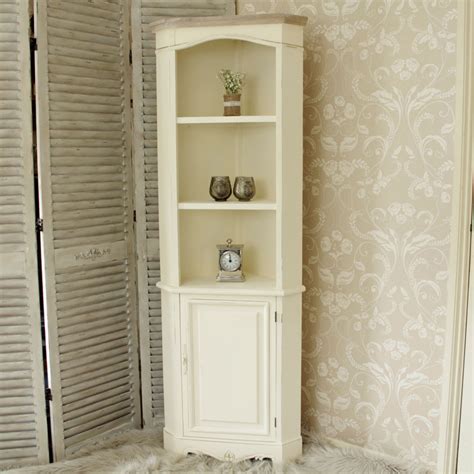 Our glass display cabinets use tempered glass and are designed to be extremely durable. Cream wooden corner unit - Melody Maison®