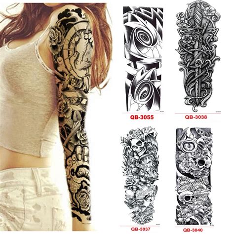 Buy 3pcs Waterproof Temporary Tattoos Stickers For Body Art Flash Tattoo Sleeve