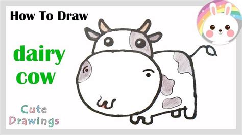 How To Draw A Dairy Cow Cute And Super Easy Stey By Step Tutorial