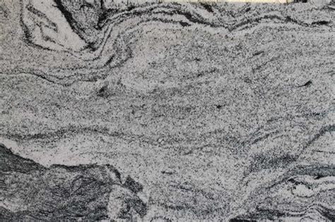 This stone has a white background with waves ranging in color from black to dark gray and light gray. Granite Options