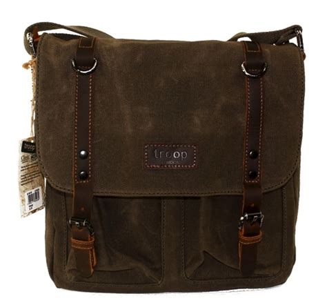 Edison Waxed Canvas Messenger Bag Olive At Mighty Ape Australia