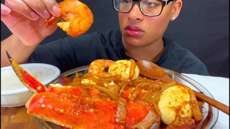 Asmr Mukbang Seafood Boil King Crab Shrimp Bloves Sauce No Talking