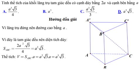 Công Thức Tính Thể Tích Khối Lăng Trụ Tam Giác đều