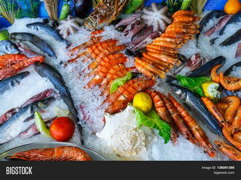Fresh Seafood Fridge Image And Photo Free Trial Bigstock