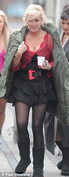 Hot Legs Corrie S Liz Mcdonald Flashes Her Pins As She Films Exercise Scene Daily Mail Online