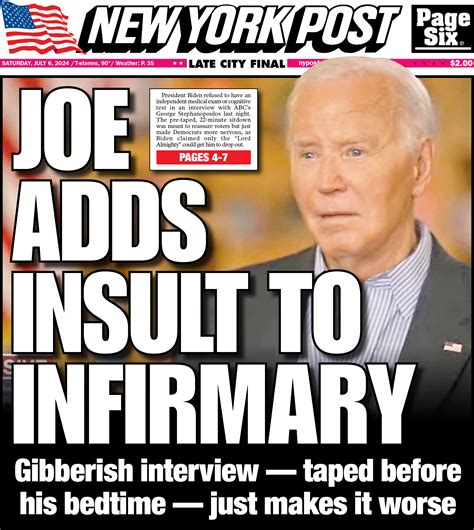 NY Post Cover for July 6, 2024 | New York Post