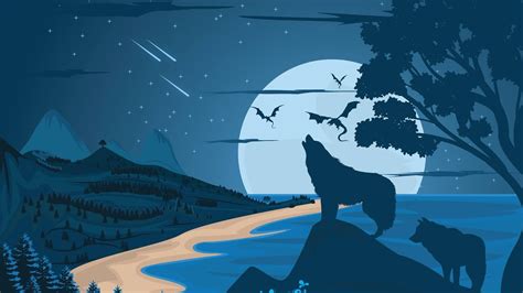 Flat design landscape illustration - YouTube