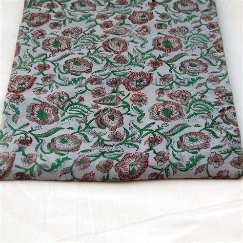 Floral Indian Hand Block Printed Cotton Sanganeri Fabric At Rs 150