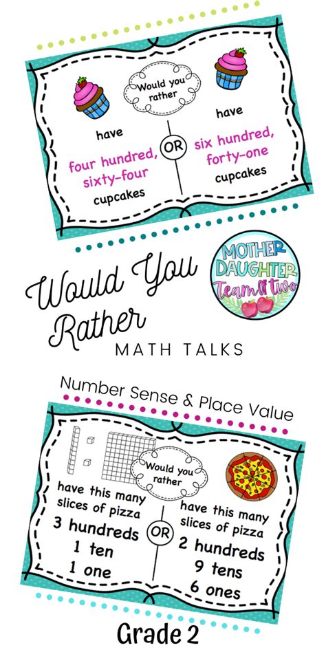 Would You Rather Grade 2 Number Sense And Place Value Math Talks
