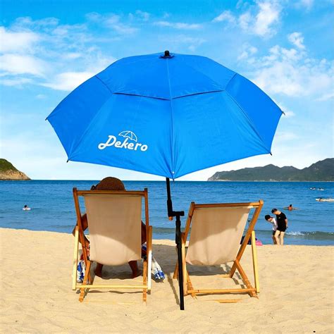 Dekero Large Windproof Beach Umbrella65 Ft Uv Protection Portable