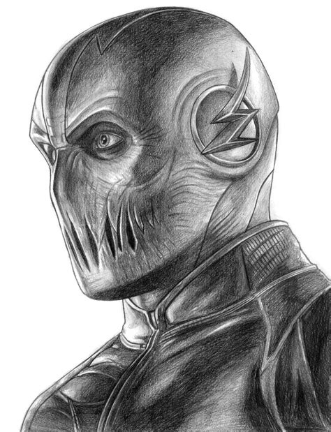 The Flash Face Drawing The Reverse Flash By Derianl On Deviantart