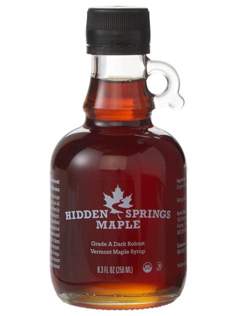250 Ml Glass Jug Organic Maple Syrup Hidden Springs Maple