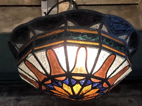 1920s Stained Glass Ceiling Light In Lighting And Mirrors