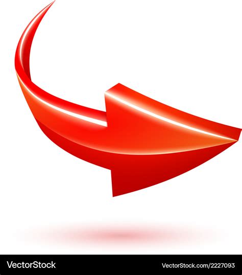 Curved Red 3d Arrow Royalty Free Vector Image Vectorstock