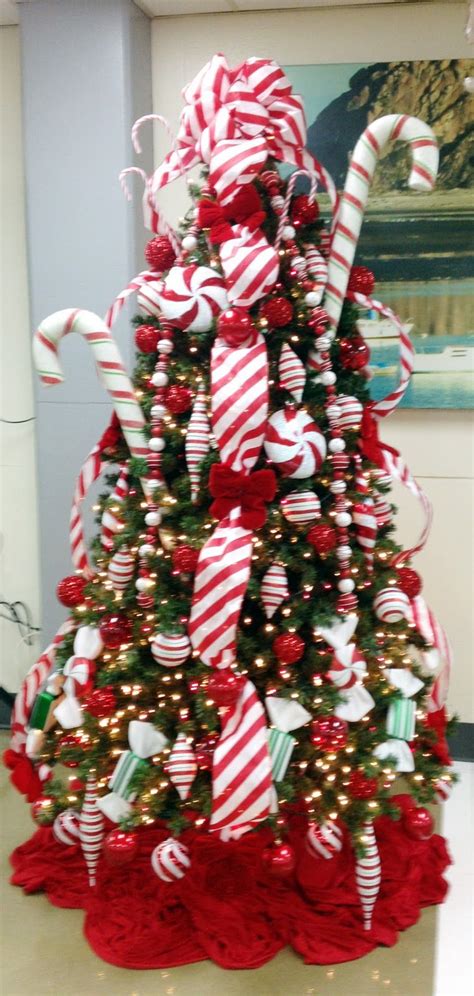Candy Cane Christmas Tree White Christmas Tree Decorations Holiday