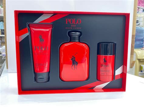 Polo Red By Ralph Lauren 3pc Set For Him 42oz Edt Aftershave Balm