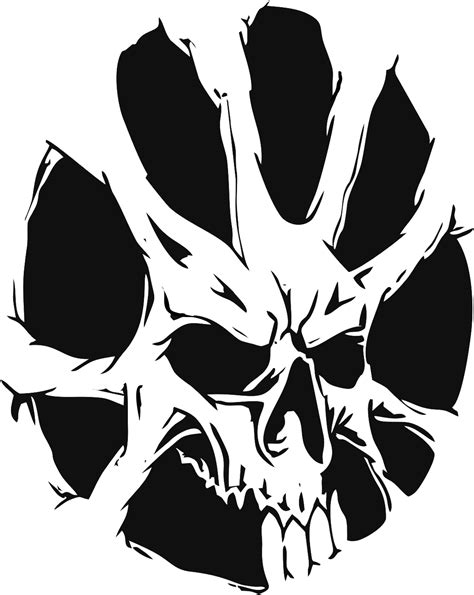 Evil Skull Stencil