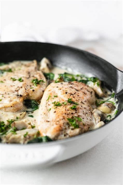 One Skillet Creamy Spinach Artichoke Chicken Lively Table