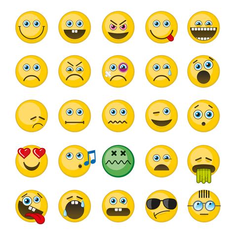 emoji emoticons vector icons set by microvector thehungryjpeg