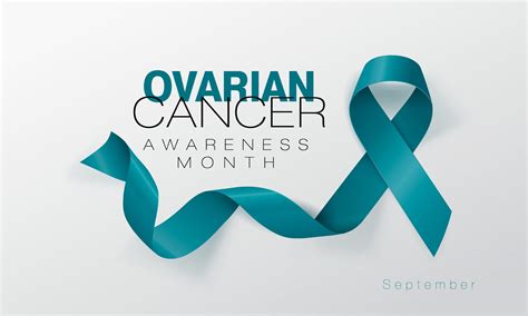 Ovarian Cancer Awareness Calligraphy Poster Design Realistic Teal