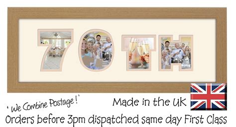 70th Birthday Anniversary Double Mounted Photo Frame 856a 450mm X 151m