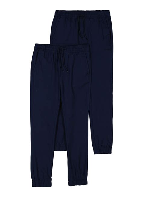 Boys 2 Pack Twill Joggers