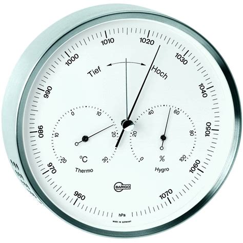 Barigo Pentable Stainless Steel Barometer Thermo And Hygrometer With