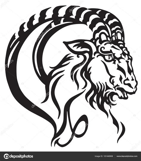 Maybe you would like to learn more about one of these? Capricorn Logo Head Mythological Sea Goat Tribal Tattoo ...