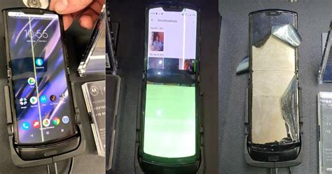 motorola razr shown with broken displays one day after official sales