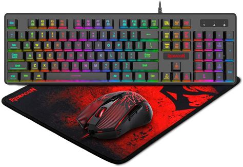 Redragon S107 Gaming Keyboard And Mouse Combo Large Mouse Pad