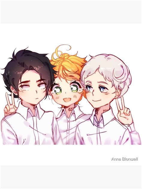 Emma Ray And Norman Cute The Promised Neverland Poster For Sale By