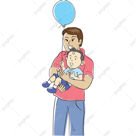 Gambar Ayah Dan Baby Ayah Bayi Clipart Bayi Png Dan Vektor Dengan
