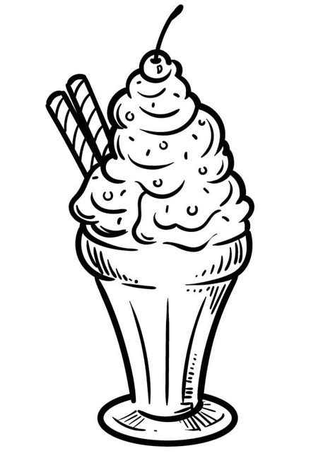 Ice Cream Sundae Coloring Page Home Design Ideas