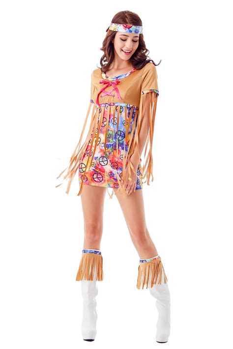Ladies 1960s 70s Disco Retro Groovy Hippie Go Go Girl Costume 60s